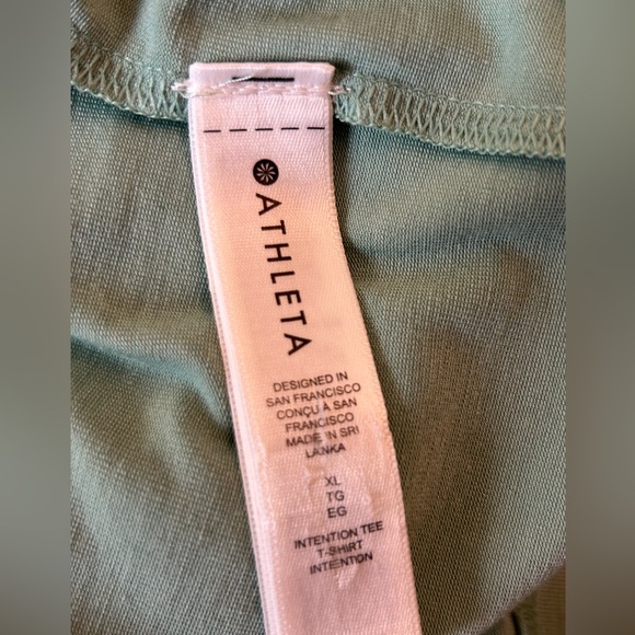 Athleta Intention Crop Tee Size XL Mint Color Cold Sholders - Picture 9 of 9